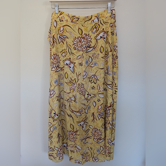 The Kooples Wrap Midi Skirt Yellow 3 Medium Large - Picture 7 of 15